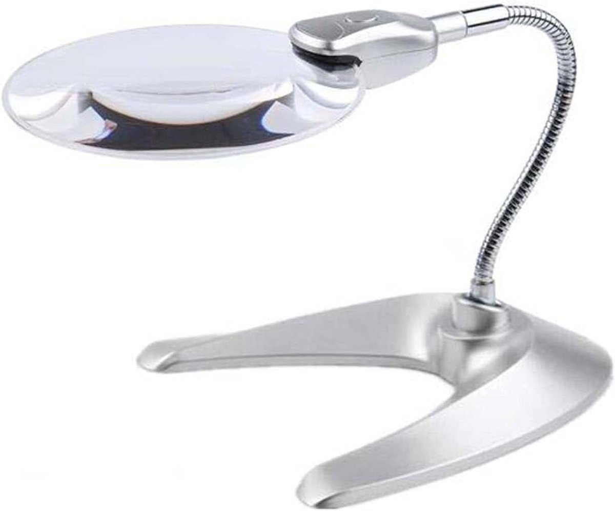 Vergrootglas met Licht - Leeslamp Vergrootglas - Fijn Werk Bekijken - Verstelbare Metalen Slang - 2X 6X Vergroting - Zwart