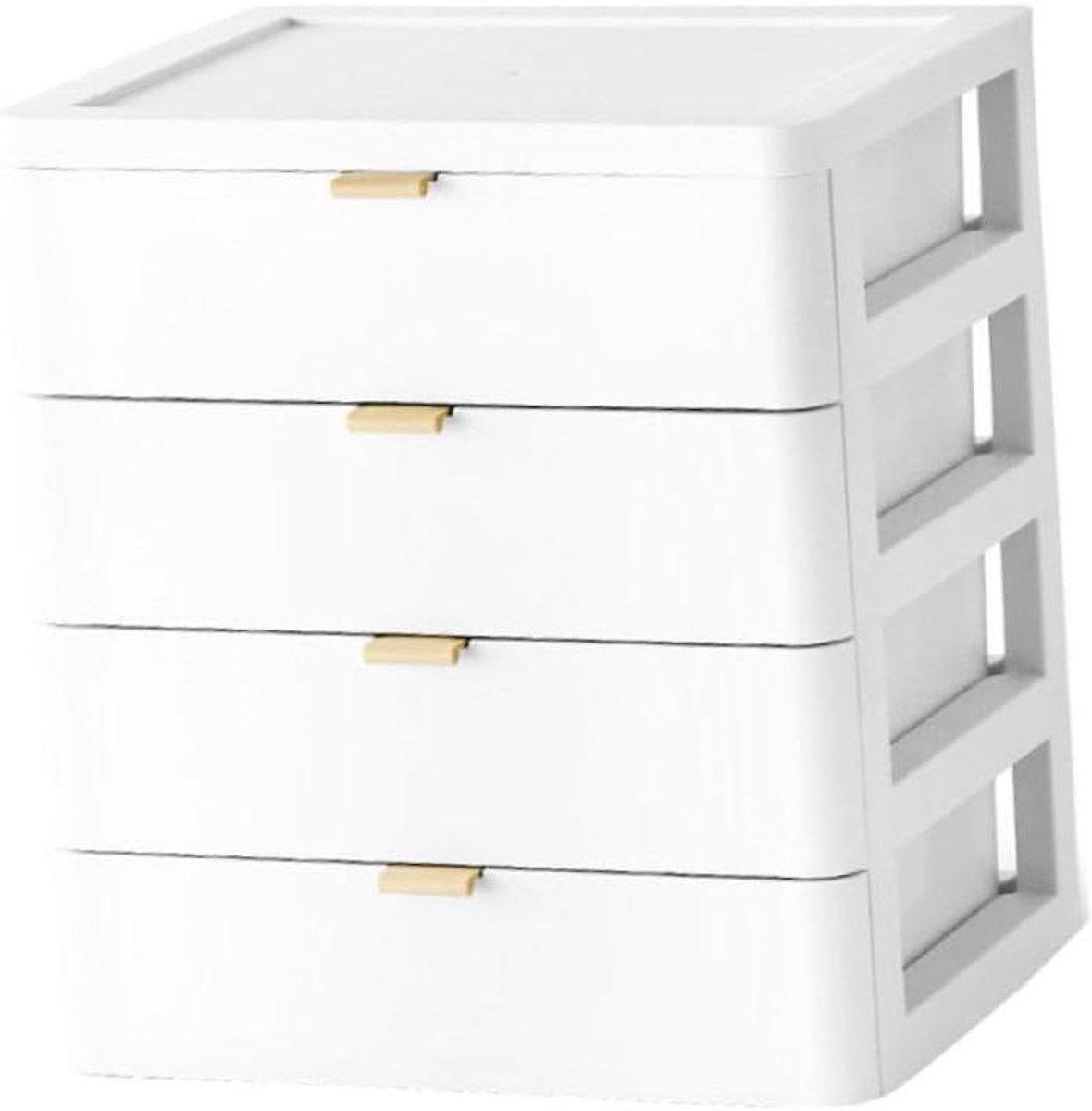 Cosmetische Opbergdoos - Make-up Organizer - Bureau Organiseren - Meerlaagse Ladekast - 29x26cm - Wit