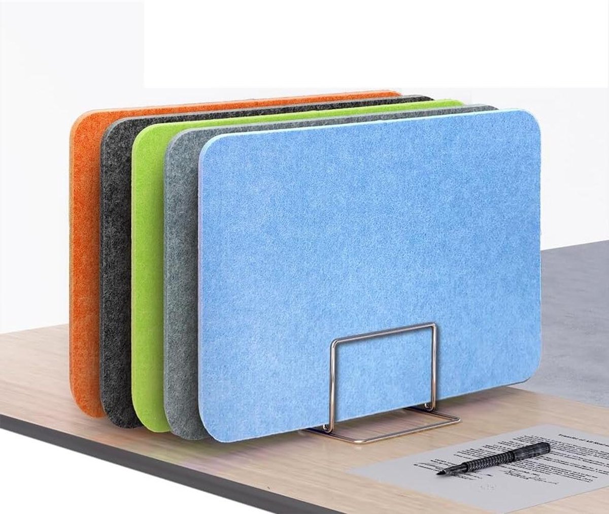 Bureau Privacy Divider - Bureauafscheiding Akoestisch - Geluidsreductie Werkomgeving - Zonder Boren - 40x50cm - Oranje