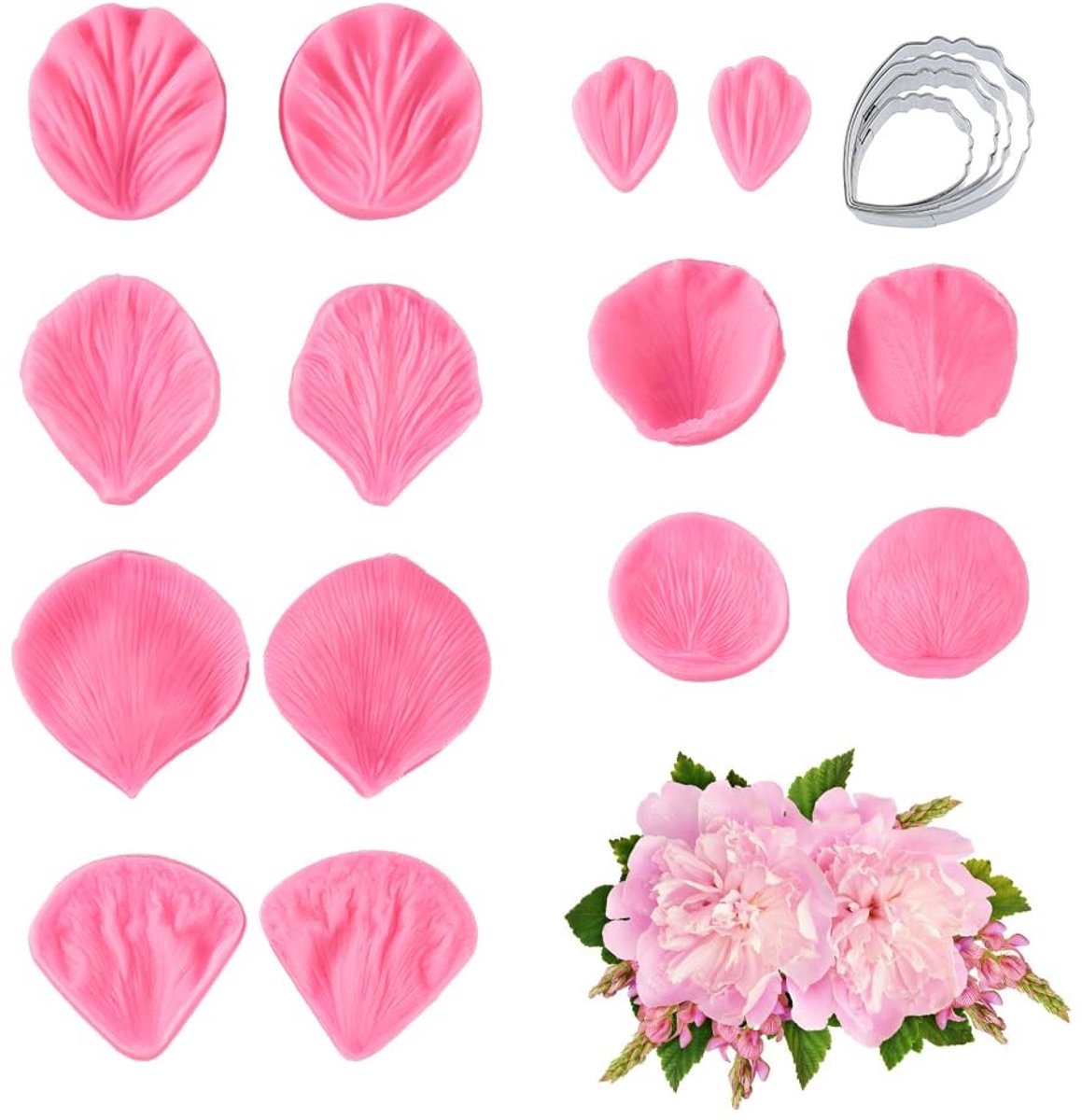 aladdien - Hibiscus Bloemblaadjes - Silicone Mallen - Bakgereedschap - 23 x 17,3 cm - Fondant Tool - Voor Suikerpasta - Voor Bakken