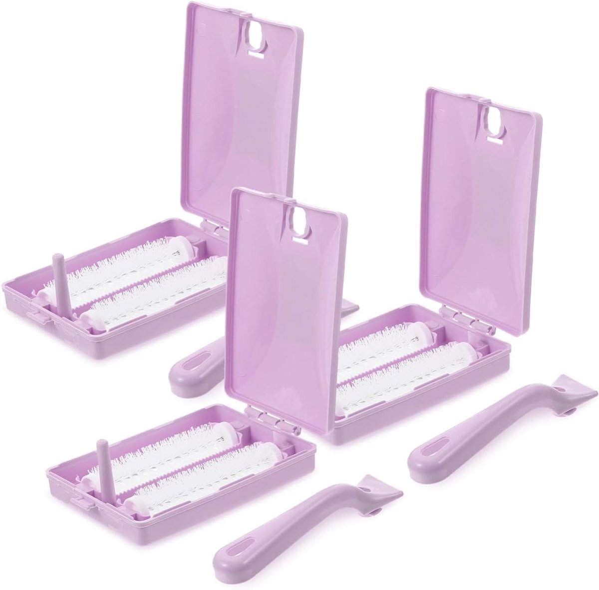 Pluisverwijderaar Borstel - Kledingborstel Meubelborstel - Kleding Reinigen - Set van 3 stuks - 25 cm lengte - Paars