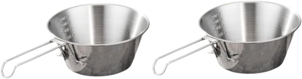 Kompenset Camping - Buitenkommen Opvouwbaar - Kamperen en Picknicken - Met Opbergtas - 14 cm - Zilver