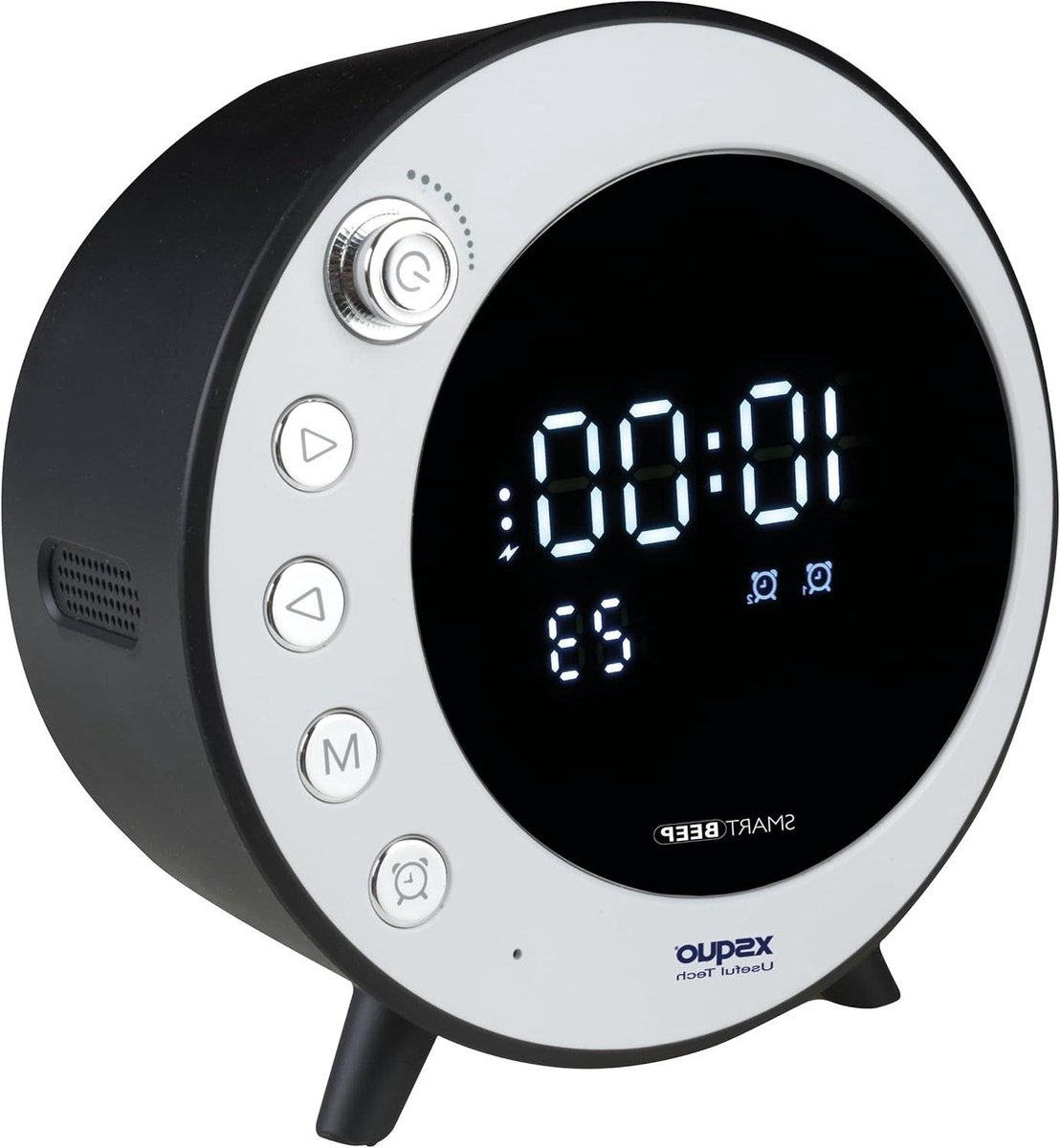 Radio wekker - Slaapkamer radio - Wakker worden - Digitale thermometer - 127 x 66.7 x 127 mm - Zwart