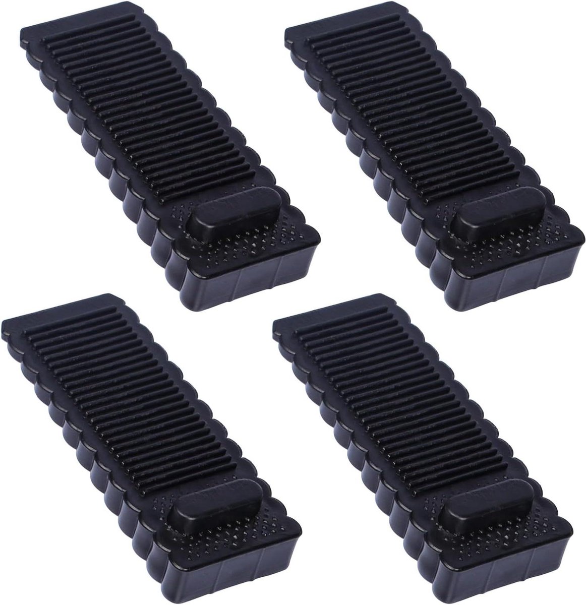 Rubberen Deurstopper - Deurwiggen Deurblokkering - Deuren Open Houden - Anti-slip Grip - 4 Stuks - Zwart