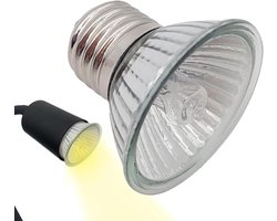 Reptielen Warmtelamp - Verwarmingslicht UVB - Terrarium Klimaat - Dimbare Schakelaar - 50W - Zwart