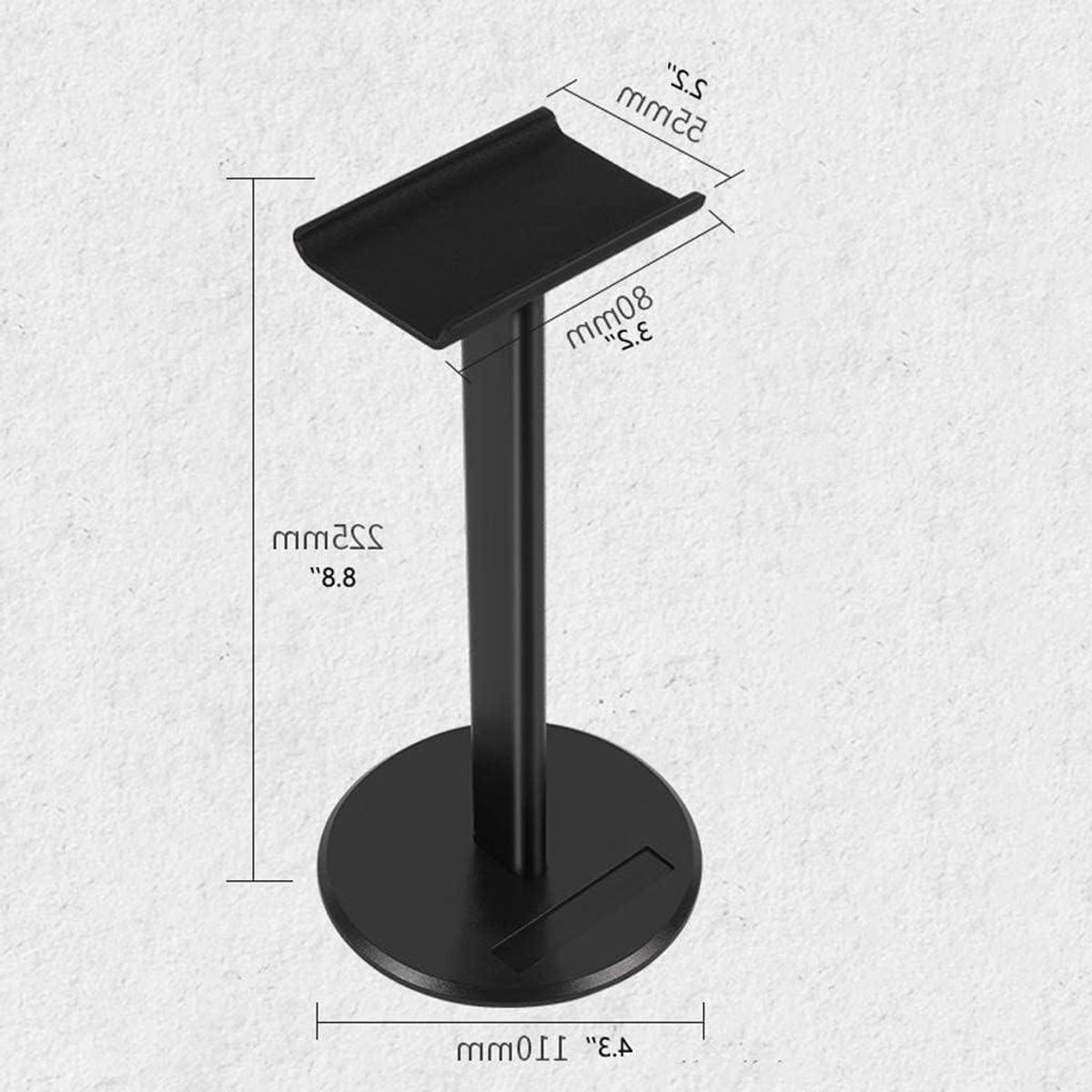Hoofdtelefoonstandaard - Headset houder - Bureau organiseren - Stevig aluminium ontwerp - 11 x 22.5cm - Wit
