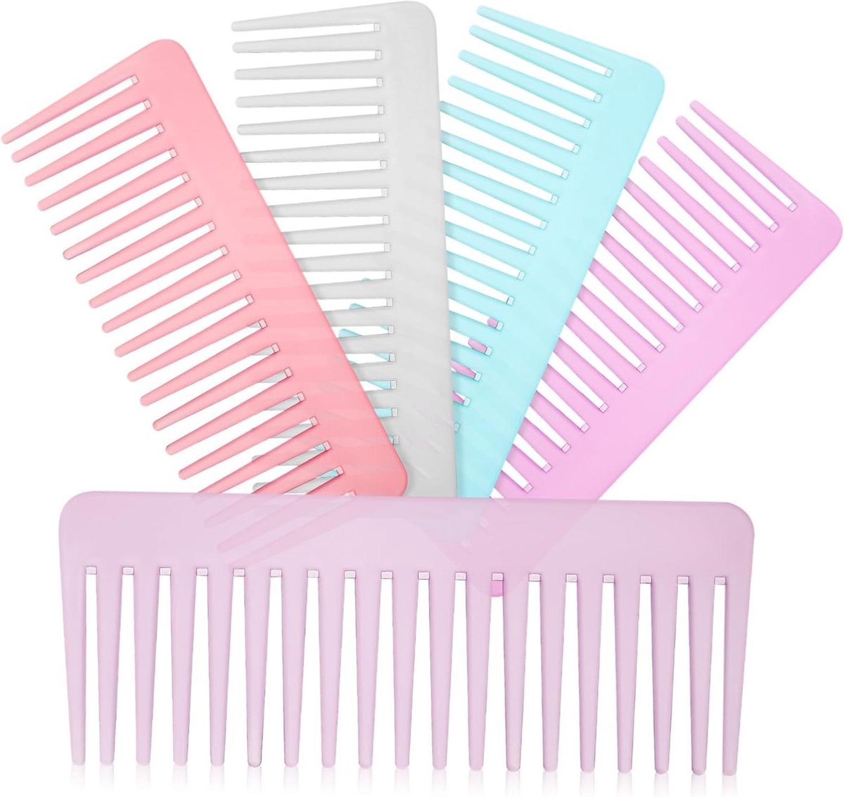 Brede Tand Kammen - Ontklitter Kam - Haar Stylen Nat - Stevig Plastic Materiaal - 155 x 61 cm - Zwart