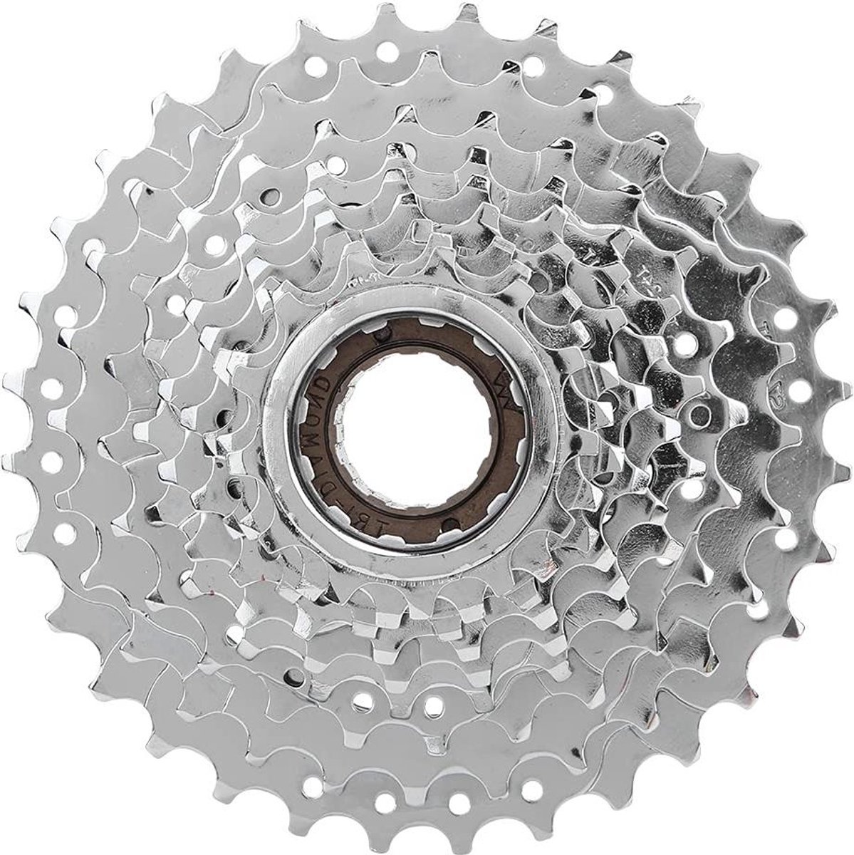 Fiets Vliegwiel - Achterwiel Cassette - Mountainbiken - Verchroomd Vernikkeld - 9 Versnellingen - Chroom