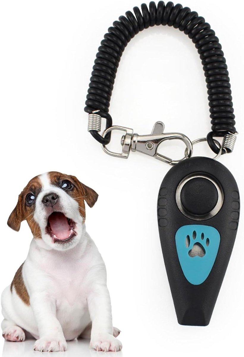 Honden Clicker - Huisdier Trainer - Gedrag Trainen - 2 in 1 Clicker Fluitje - 6.5x3x2 cm - Enkel kenmerk