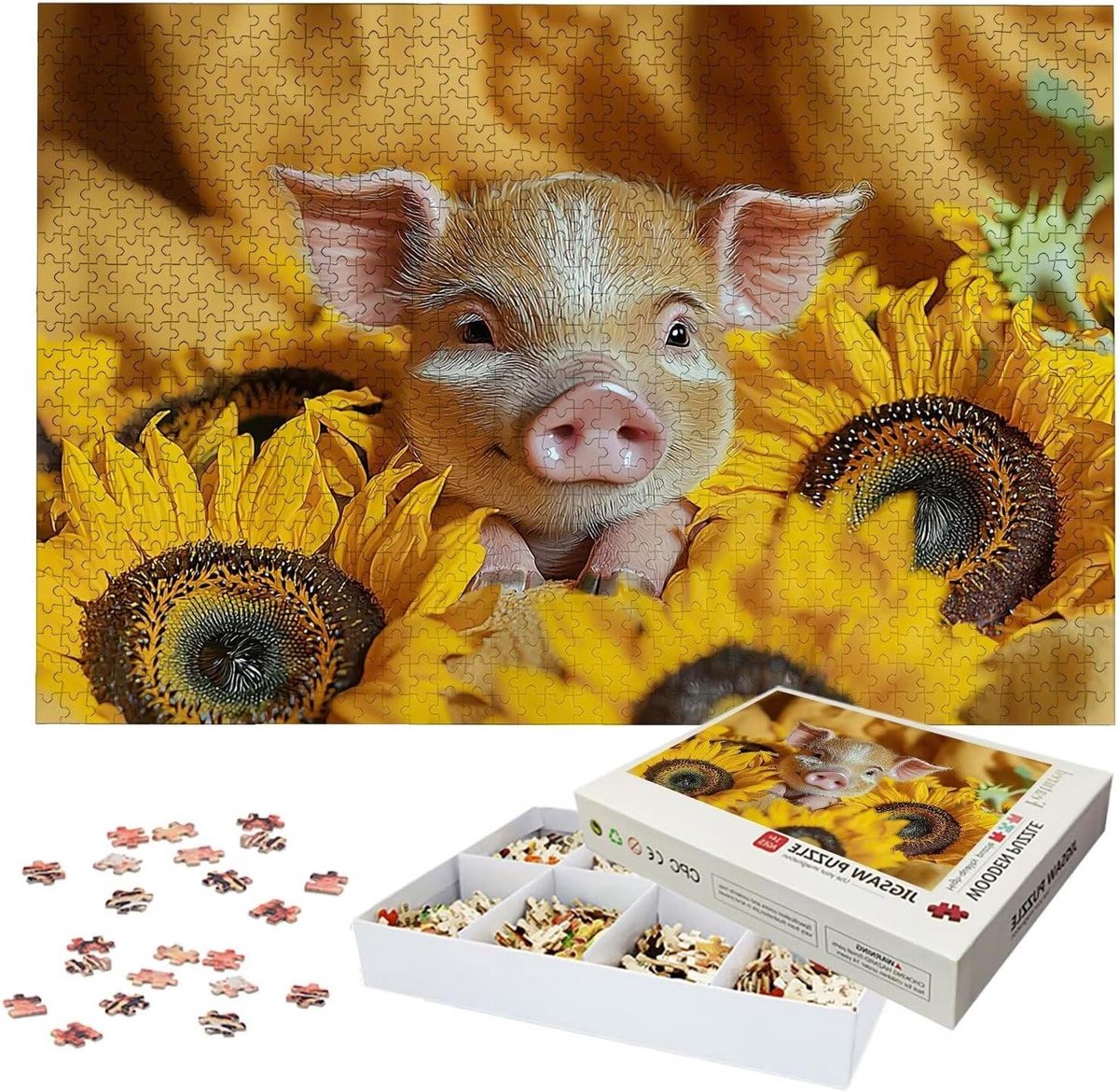 Houten Puzzel - Legpuzzel Volwassenen - Ontspanning en Geheugentraining - Lettermarkering op Achterkant - 122 x 81 cm - Meerkleurig