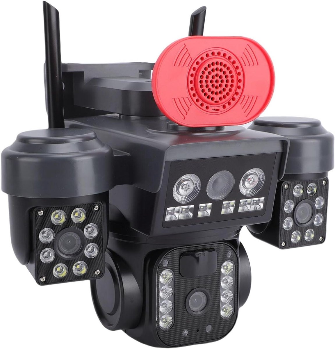 Drievoudige Lens Zonnecamera - Wifi Camera Buiten - Woning Beveiligen - 360 Graden Zicht - 12 MP - Wit
