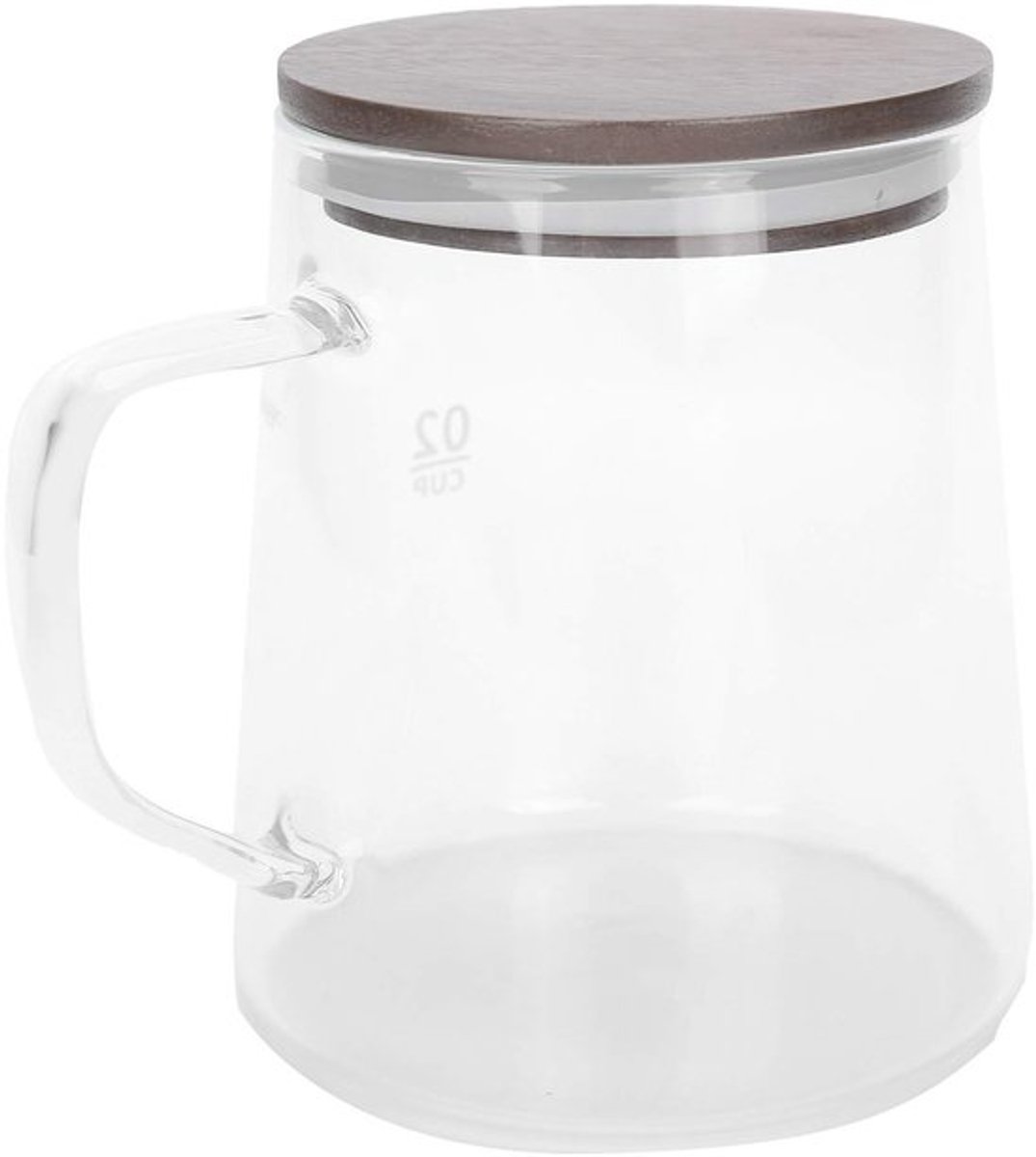 Melkkan, koffiekan met deksel, hittebestendig glas, warmte-isolerend, handvat, waterkoker voor thee, melk, sap, transparante koffiekan (500 ml)