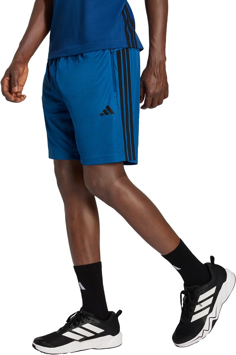 Adidas Performance Workout Essentials Base 3-Stripes Pique Short 9-Inch Heren Blauw