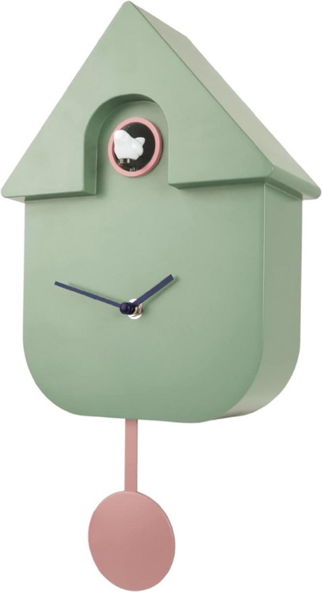 Mint Roze Witte Koekoeksklok Wandklok Origineel Design Kunststof ABS 3 AA Batterijen 21.5 X 8 X 41.5 Cm Decoratieve Klok