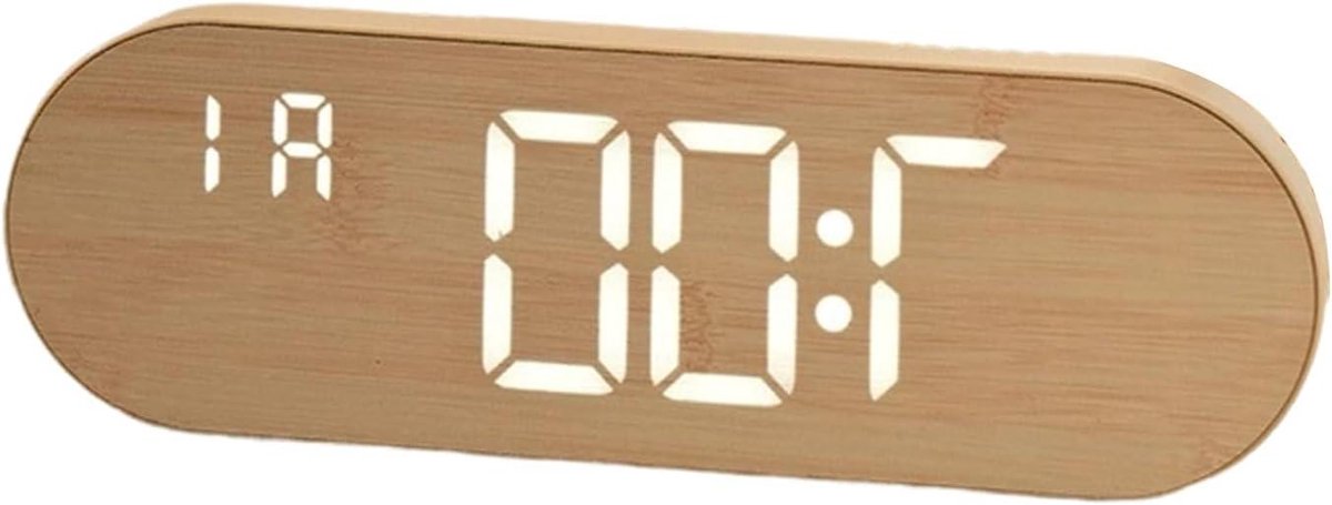 Digitale Wekker - Wandklok Tafelklok - Tijd Weergeven - Geruisloze Werking - 105 cm breed - Geel