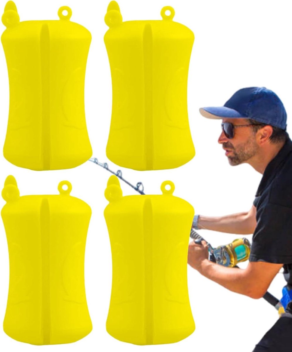 Vishengel Bal - Bevestigingsset Hengel - Vissen Beschermen - Flexibel Rubber Ontwerp - 4 stuks 160g - Geel