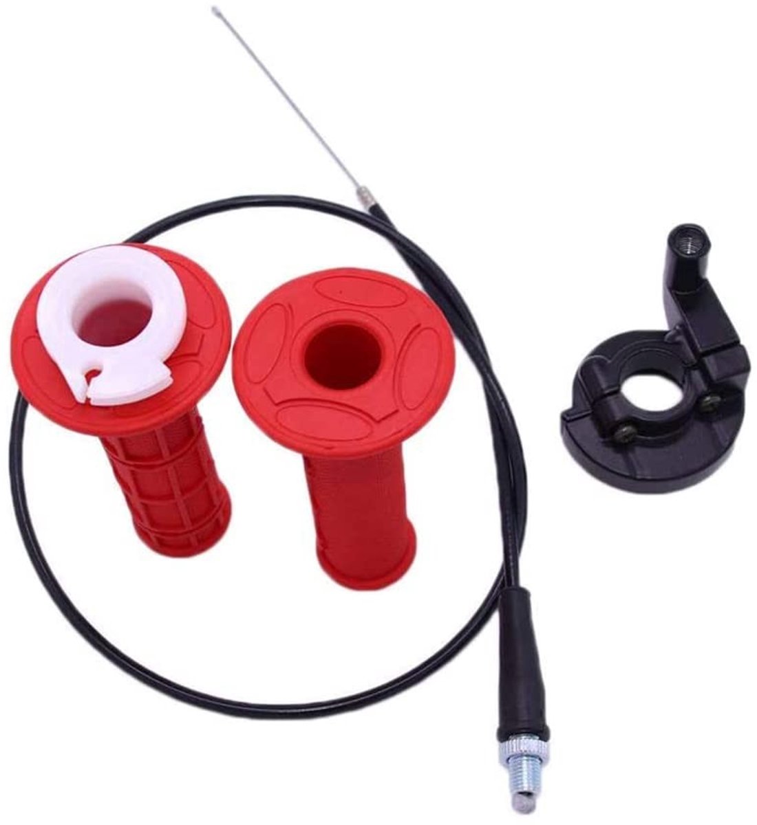ONF3 - gashendel - 7/8 inch met kabel - geschikt voor ATV Quad en Dirt Bike - rood - perfect voor 50-250cc motoren - duurzaam en betrouwbaar - e...