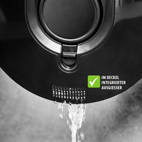 Salade centrifuge - Groente droger - Salade bereiden - Innovatief push mechanisme - 5 liter - Zilverkleurig — afbeelding 2