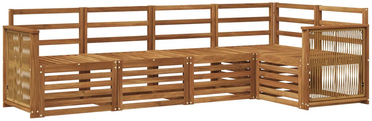vidaXL Buiten - bank - set - 4 - st - 5-zits - Naturel - Massief - Acacia - Hout
