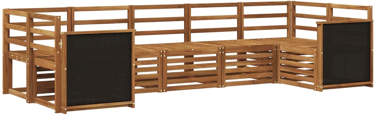 vidaXL Buiten - bank - set - 7 - st - 7-zits - Naturel - Massief - Acacia - Hout