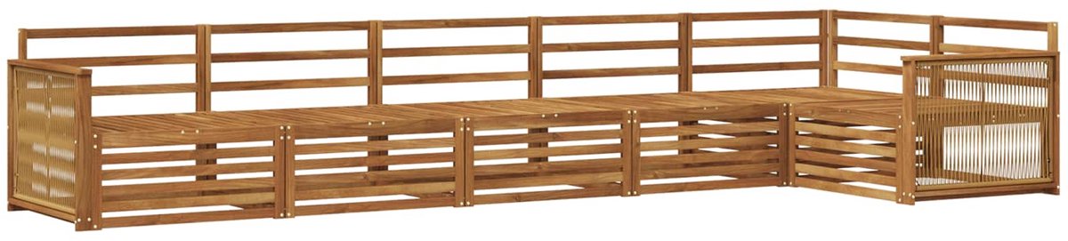 vidaXL Buiten - bank - set - 6 - st - 6-zits - Naturel - Massief - Acacia - Hout