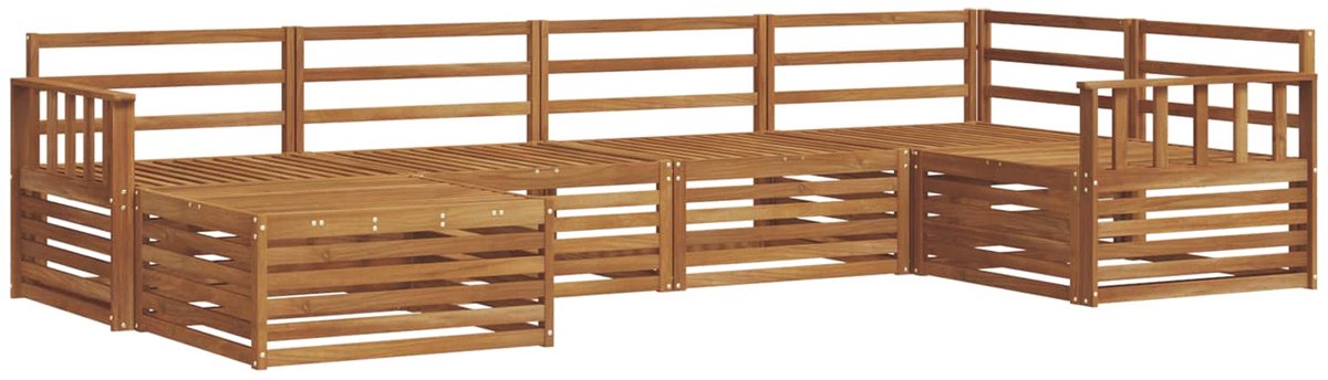vidaXL Buiten - bank - set - 6 - st - 6-zits - Naturel - Massief - Acacia - Hout
