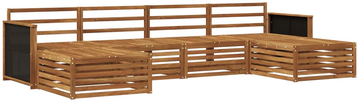 vidaXL Buiten - bank - set - 6 - st - 4-zits - Naturel - Massief - Acacia - Hout