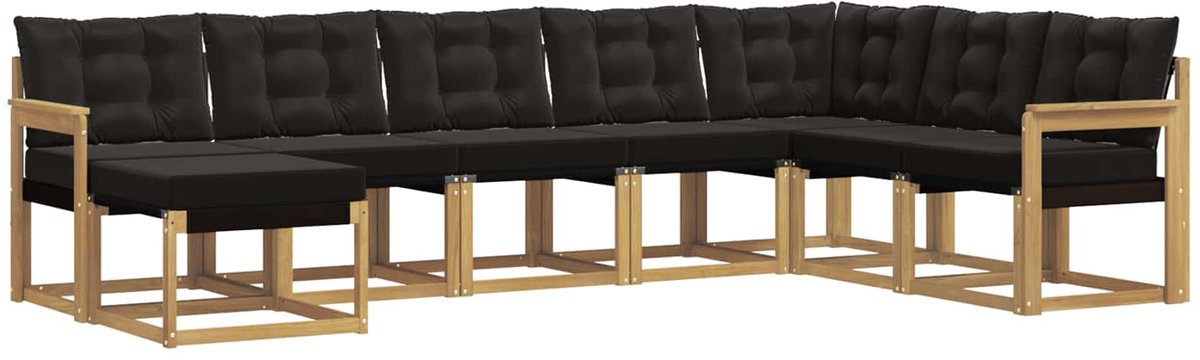 vidaXL Buiten - bank - set - 8 - st - Wit - en - zwart Wit en zwart