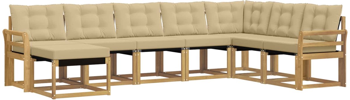vidaXL Buiten - bank - set - 8 - st - Wit - en - Beige Wit en beige