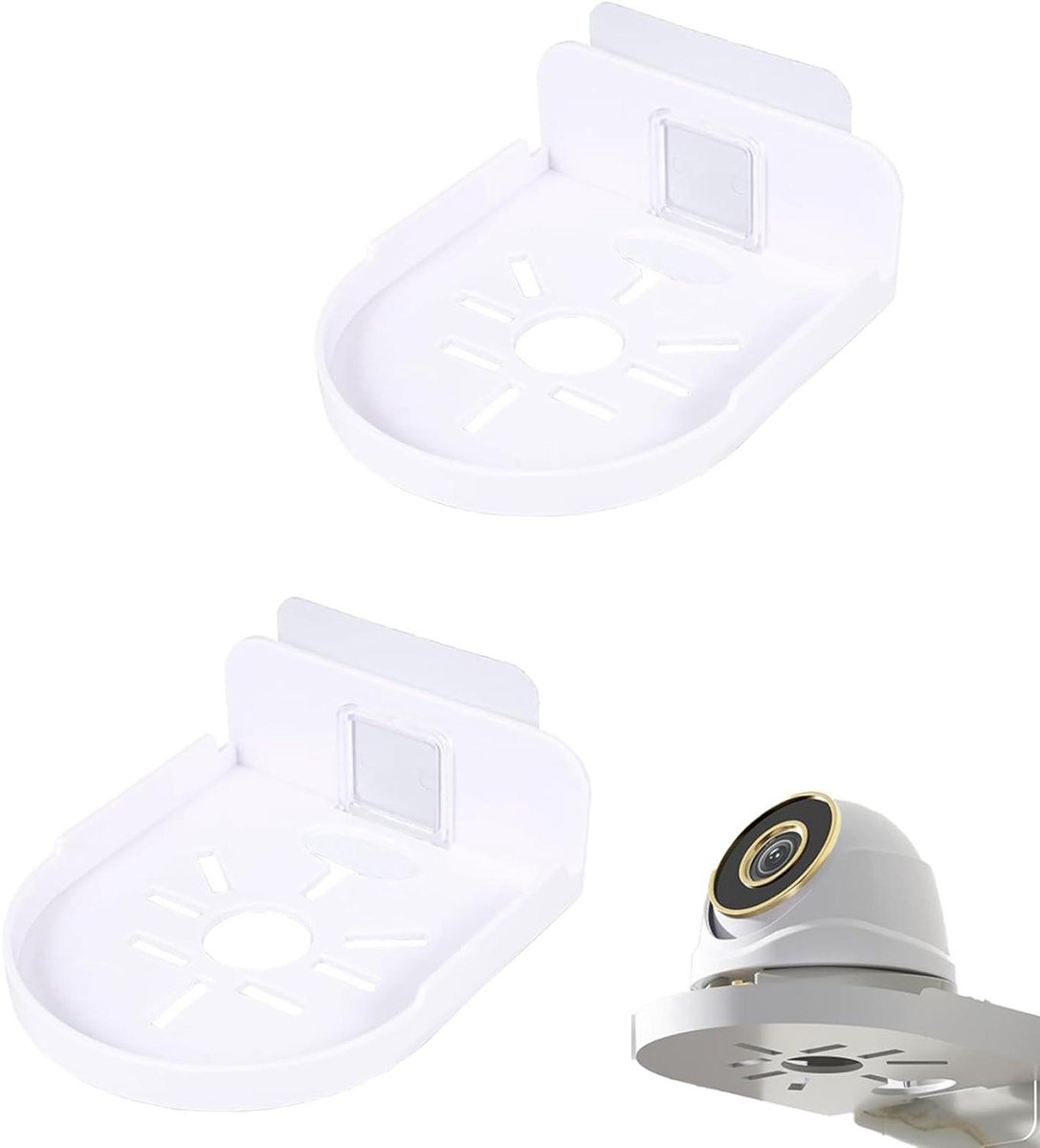 Zelfklevende Camera Mounts - Wandhouder Beugel - Beveiligingscamera's Ophangen - Punch-Free Installatie - 2 stuks - Wit