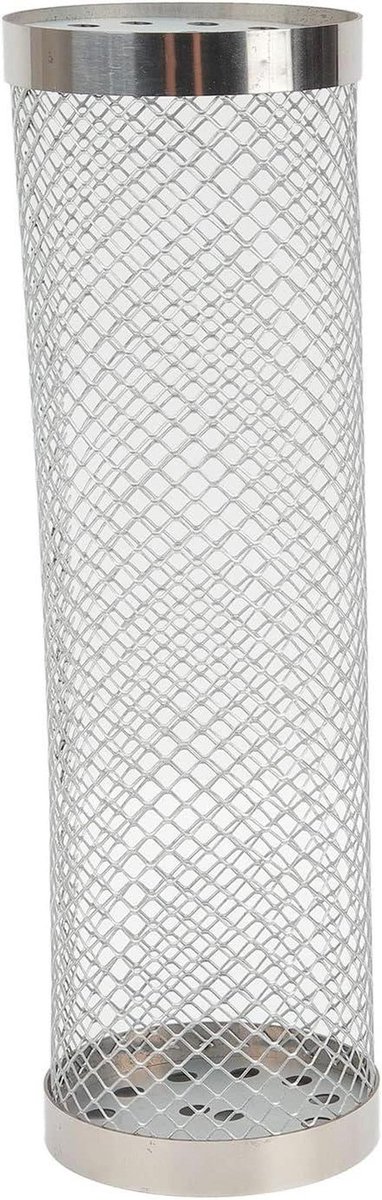 Grillmand Cilinder - BBQ Mand Gaasmand - Buiten Koken - 360 Graden Rollen - 20 cm - Zilver