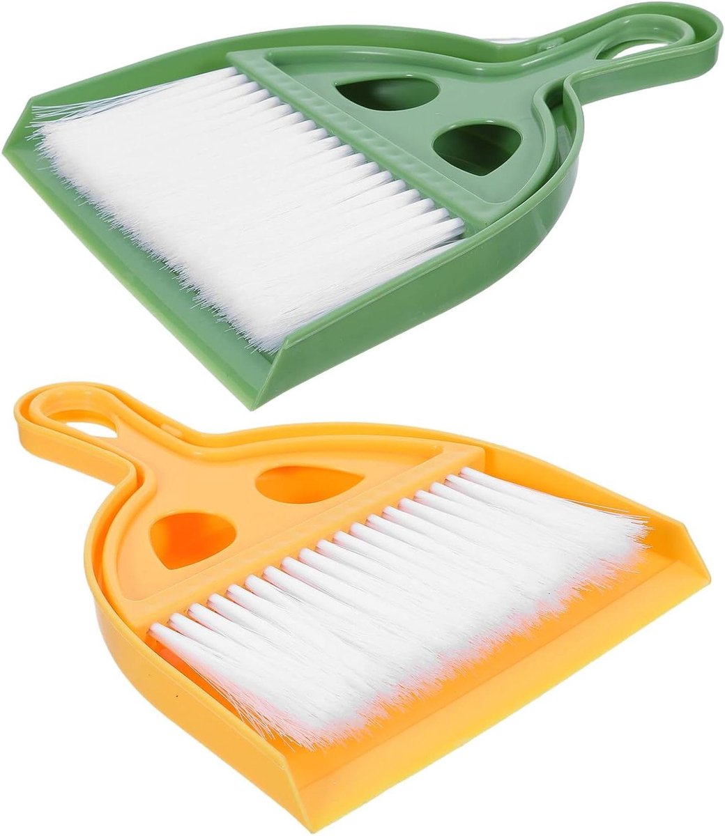 Stoffer en Bezem Set - Handbezem Stoffer - Bureau Schoonmaken - Compact en Draagbaar