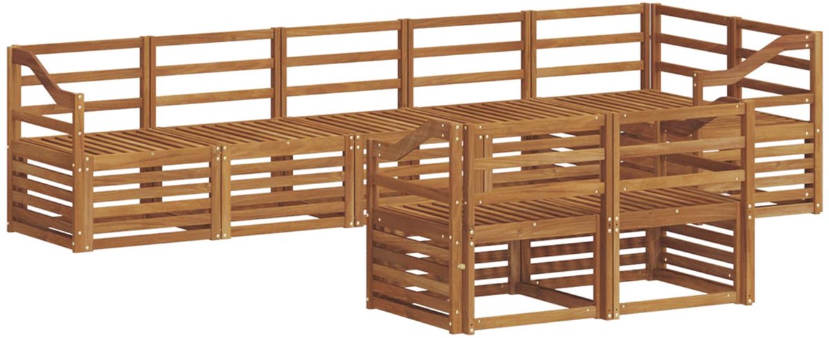 vidaXL Buiten - bank - set - 8 - st - Naturel - Polyester