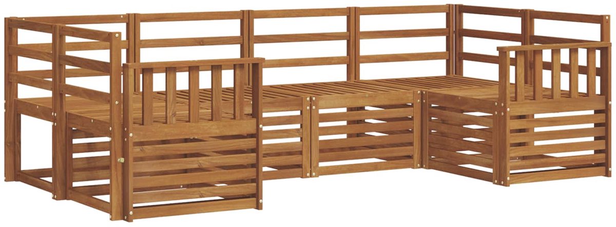 vidaXL Buiten - bank - set - 6 - st - 6-zits - Naturel - Massief - Acacia - Hout