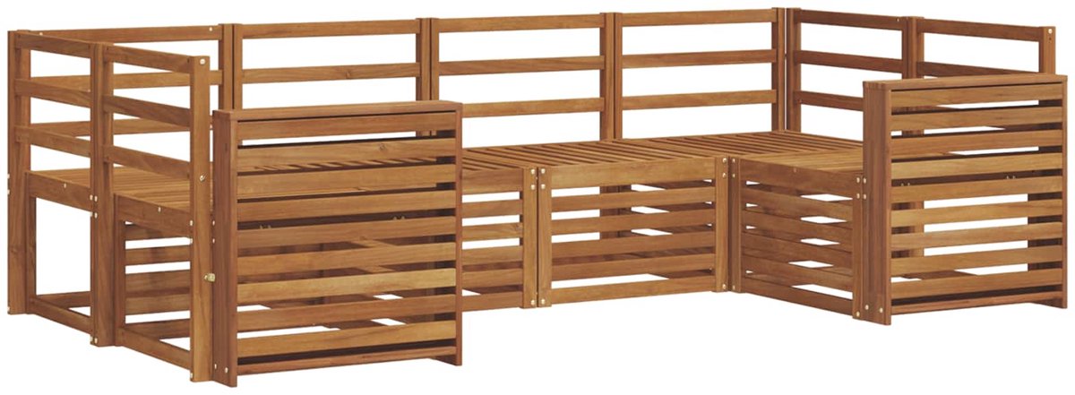 vidaXL Buiten - bank - set - 6 - st - 6-zits - Naturel - Massief - Acacia - Hout