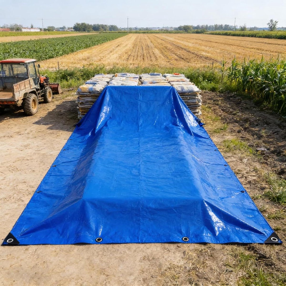 Afdekzeil met Ogen - Beschermzeil Zeildoek - Buiten Beschermen - UV-Bestendig Waterdicht - 140 x 450 cm - Blauw