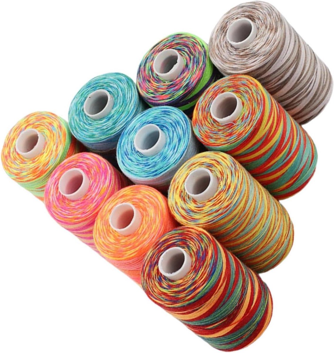 Naaigaren Set - Borduurgaren Polyester - Handwerk Naaien - Duurzaam Zacht Glad - 10 Stuks - Gemengde Kleuren