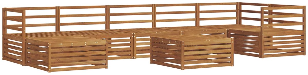 vidaXL Buiten - bank - set - 8 - st - 7-zits - Naturel - Massief - Acacia - Hout
