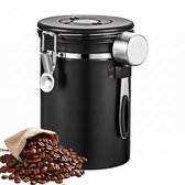 Koffiebonen Bewaarpot 2,8L – RVS Voedselveilige Koffie Container met Eenrichtingsventiel – Zwart