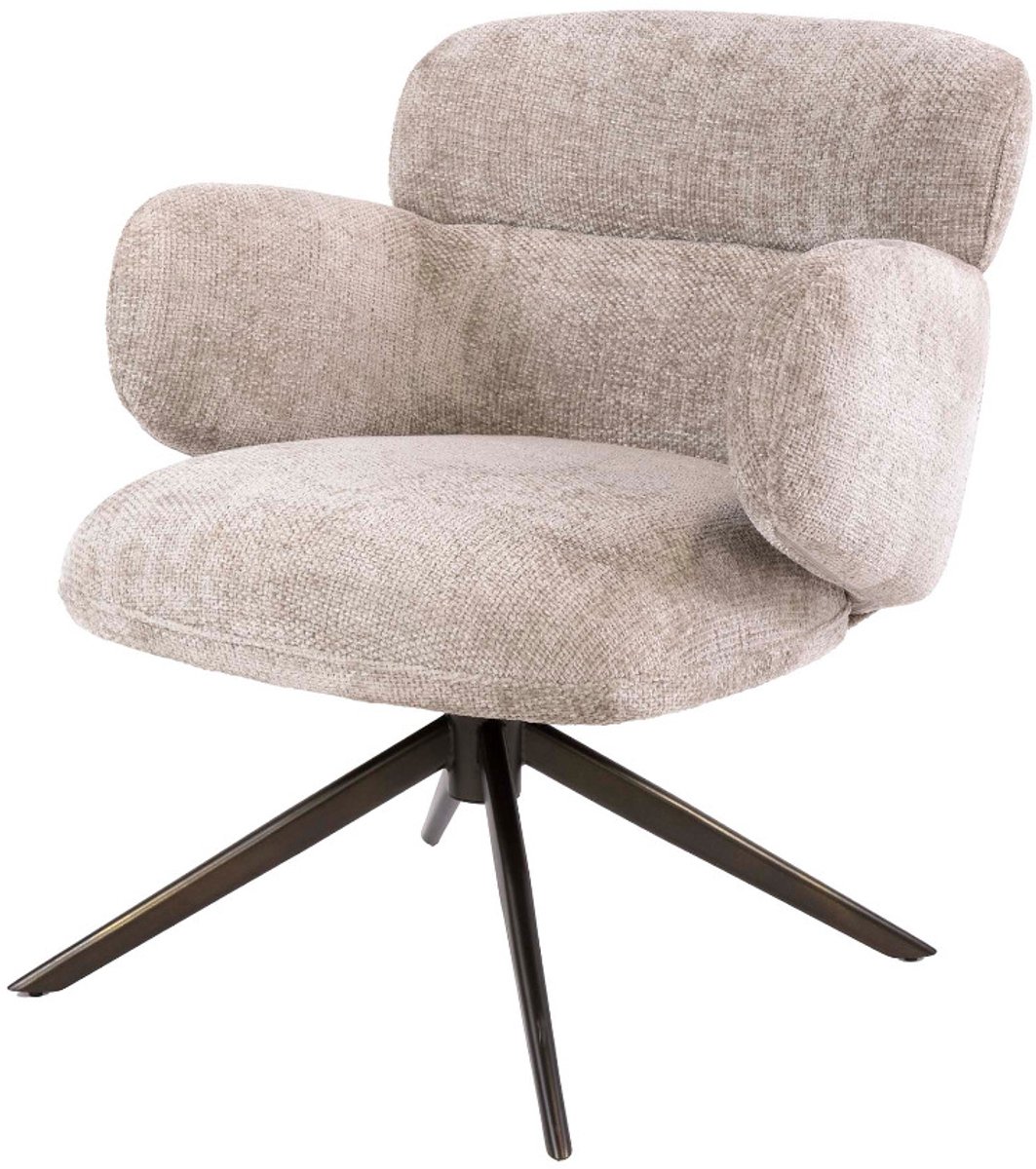 Fraaai - Ernestine draaifauteuil - zand - bronso onderstel