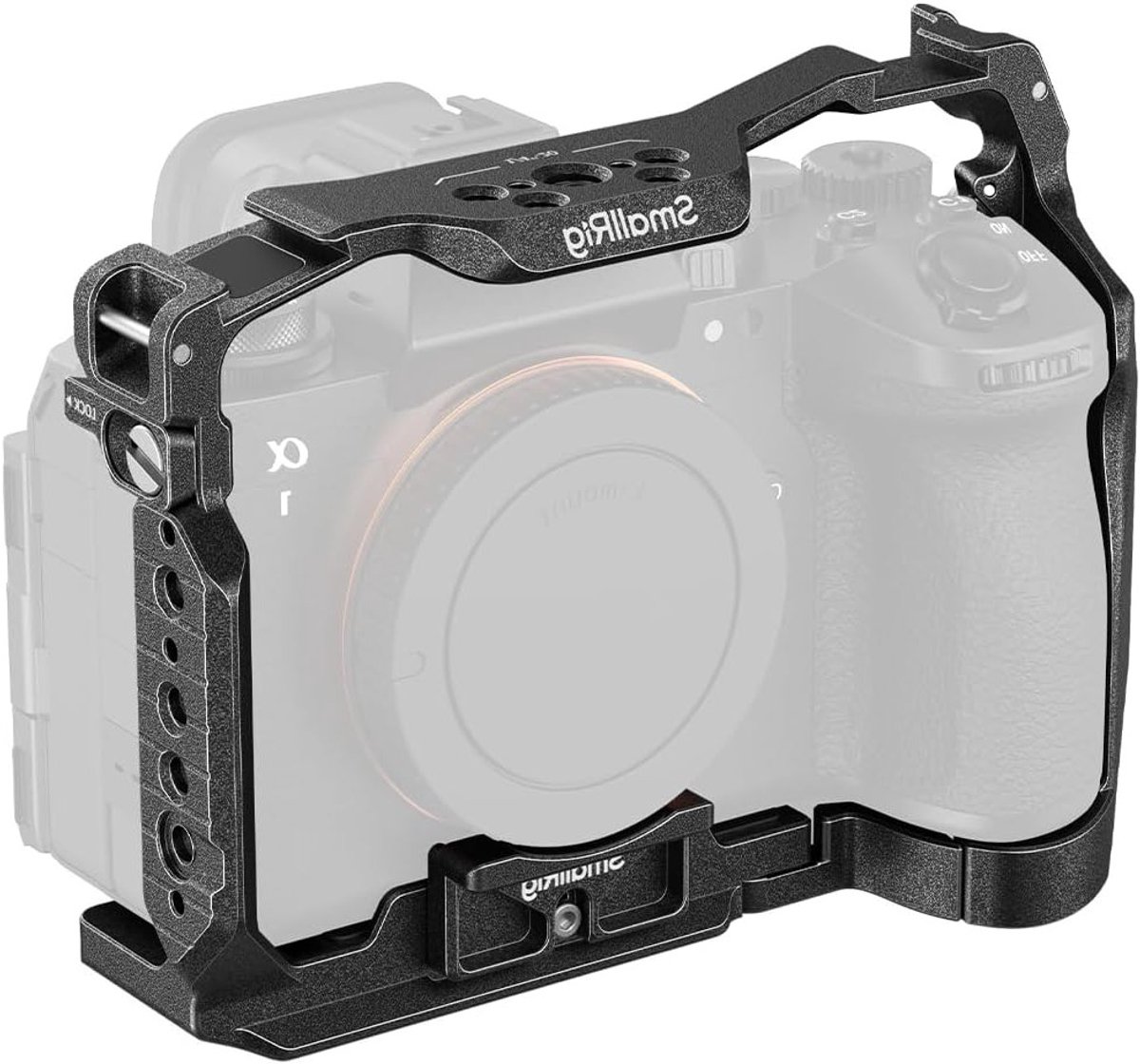 Normale Cage voor Sony Alpha 1 II/Alpha 9 III, Ondersteuning voor Teleconverter en Snelle Bevestiging, Optimale Stabiliteit voor Natuurfotografie met Driepuntsvergrendeling