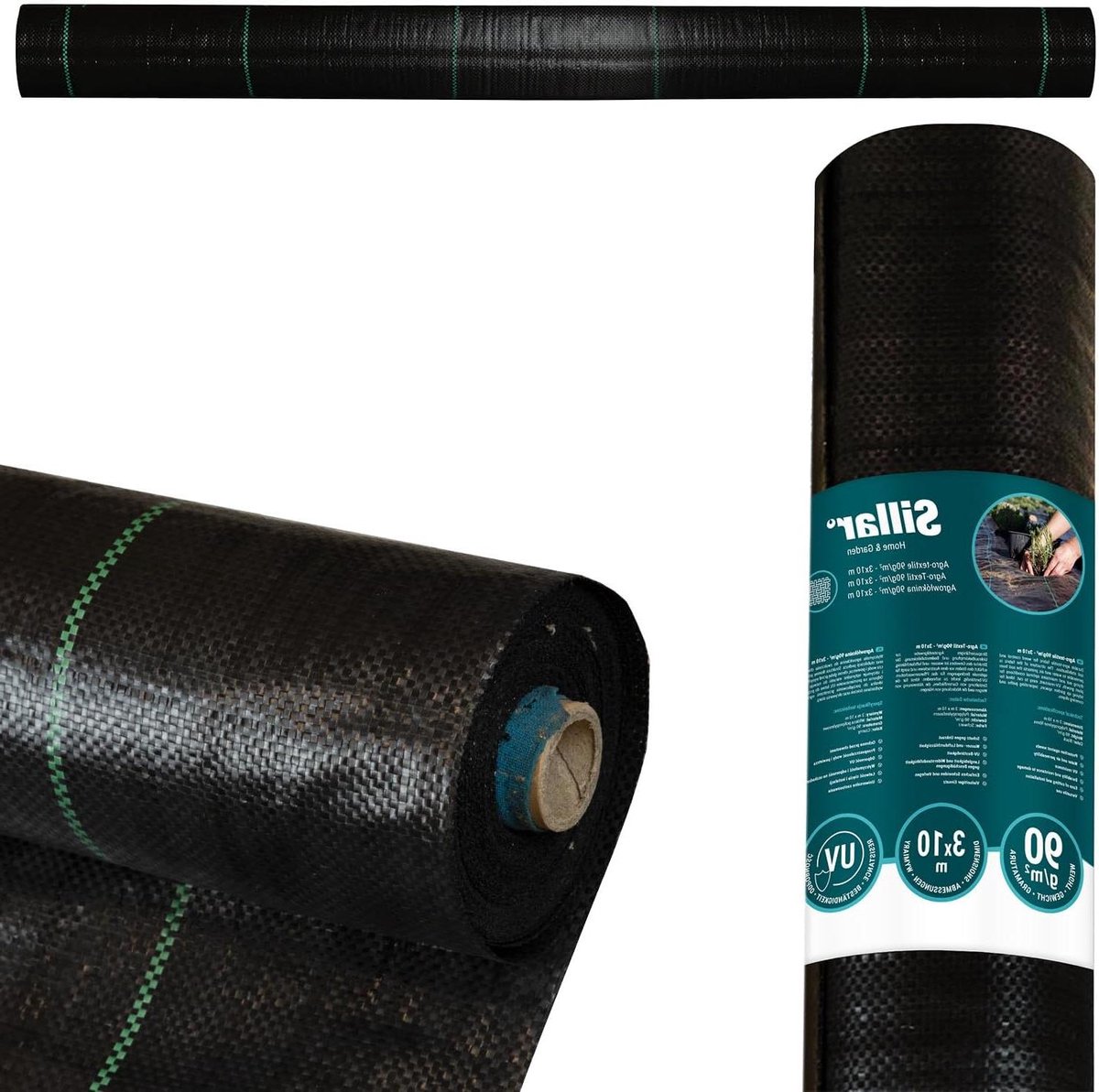 Onkruiddoek Tuinfolie - Wegwerpplantdoek Bodembedekker - Onkruid Vrij Houden - Waterdoorlatend Scheurvast - 3x10m 90 g/m² - Zwart
