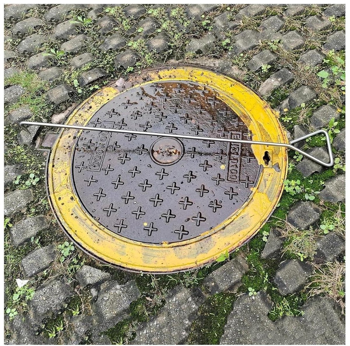 Kanaaldeksel Haak - Schachthaak Hefhaak - Afvoerdeksels Openen - Enkele Haak Ontwerp - 30-50 cm - Zilver