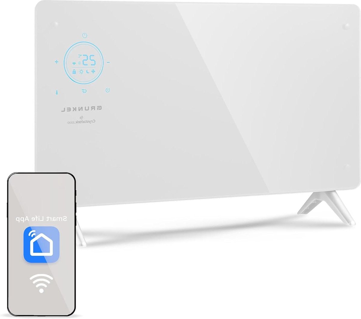 Elektrische Radiator - Warmtestraler Verwarmen - Ruimte Verwarmen - Met Wifi Bediening - 2000 W - Wit