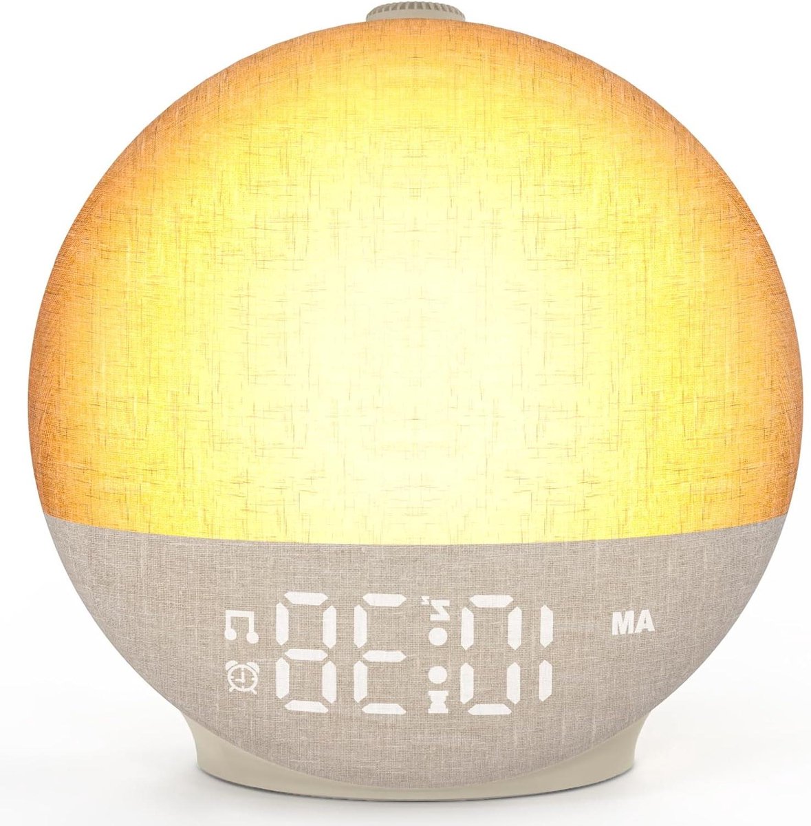 Wekker met Zonsopgang Simulatie - Witte Geluid Machine - Rustig Wakker Worden - 30 Slaap Geluiden - Regular - Beige