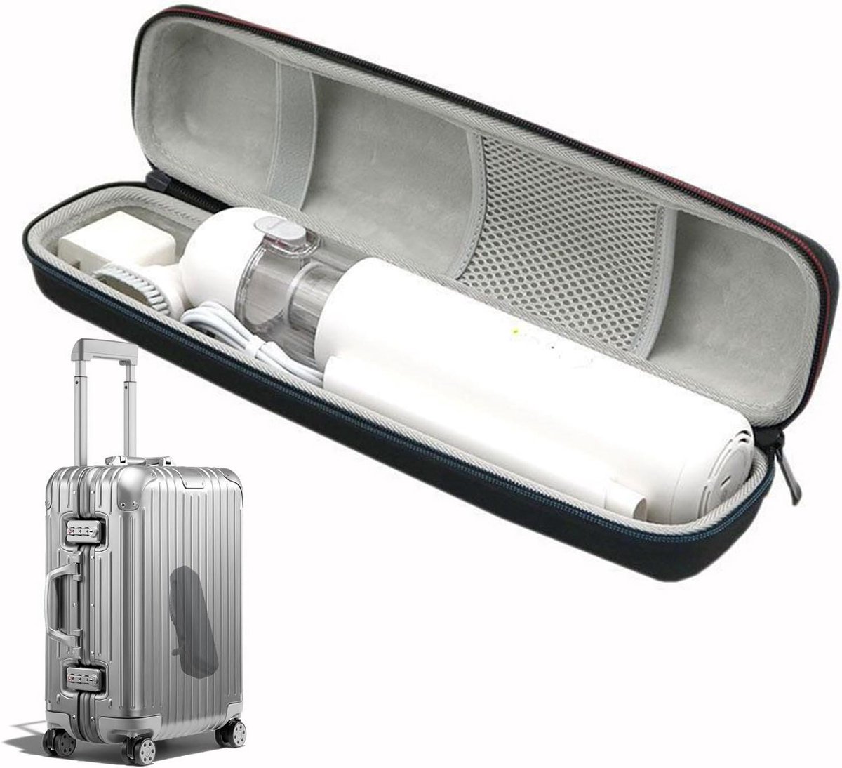 Krultang Organizer - Reistas Haarstyling - Styling Gereedschap Opbergen - Schokbestendig EVA Materiaal - 35.5 cm - Zwart
