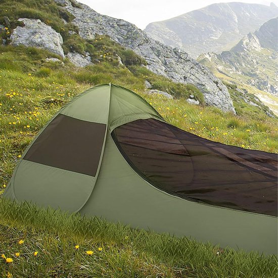 Pop-up Tent - Kampeertent Slaaptent - Outdoor Kamperen - Snelle Installatie - 220 x 105 x 75 cm - Legergroen — afbeelding 2