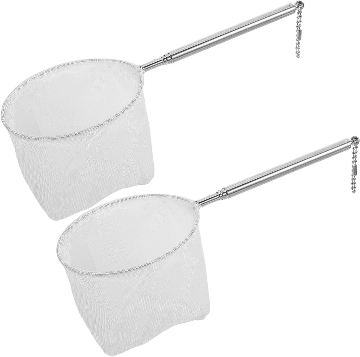 Telescopische Vissersnetten - Uitschuifbaar Net - Aquarium Onderhoud - Roestvrij Staal - 24cm - Wit