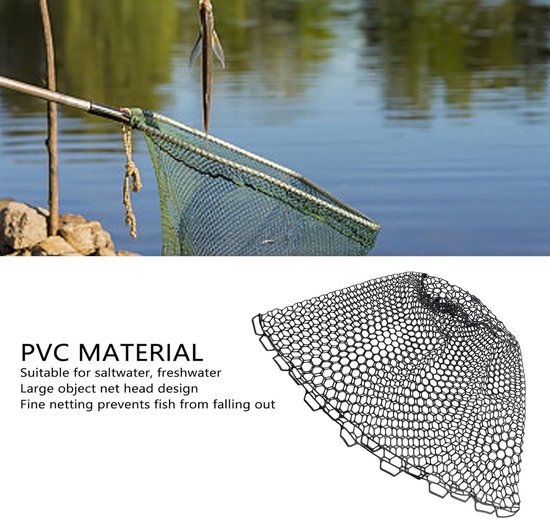 Visnet Vervangingsnet - Schepnet PVC - Vissen Vangen - Verdiept Ontwerp - 79 cm Diep - Zwart van Merkloos — afbeelding 3