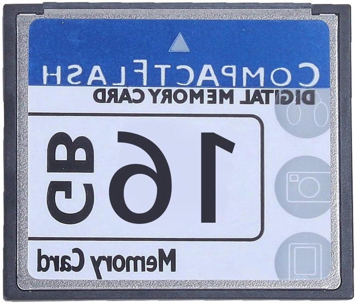 Compact Flash Geheugenkaart - Geheugenkaart CF - Foto's Opslaan - Snelle Schrijfsnelheden - 16 GB - Wit en Blauw